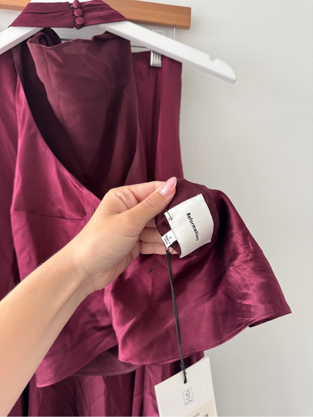 REFORMATION Sera Silk Set in Boysenberry 2 - Picture 6 of 8